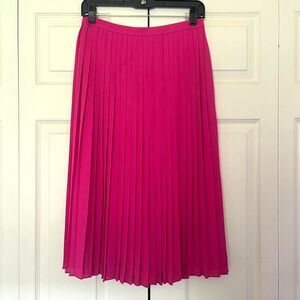 J. Crew Radiant fuchsia pink pleated midi skirt size 4